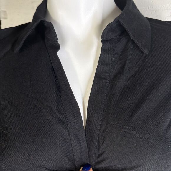 Zara Long Sleeve Crop Black Shirt S NWT Witchy Fairygoth Fairygrunge Y2K Gen Z - Picture 3 of 6